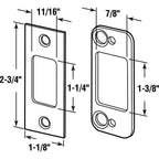 Prime-Line E 2483 2.75 in. H x 1.125 in. L Satin Nickel Steel Deadbolt Strike