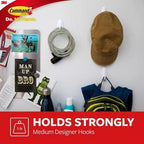 3M 17081-6ES Medium Plastic Designer Hooks 3-1/8 in. L 6/Pack