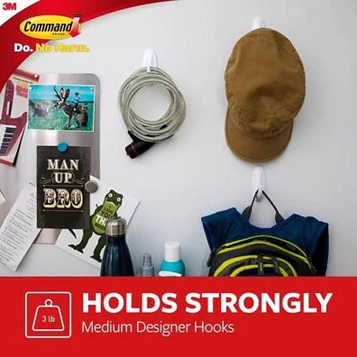 3M 17081-6ES Medium Plastic Designer Hooks 3-1/8 in. L 6/Pack