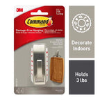 3M MR02-BN-ES Command 3-1/8 in. L Brushed Nickel Metal Medium Hook 3 lb. capacity 1/Pack