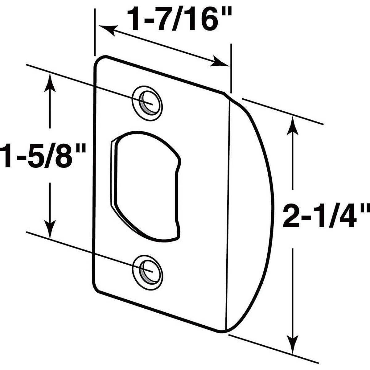 Prime-Line E 2516 2.25 in. H x 1.44 in. L Classic Bronze Steel Latch Strike Plate