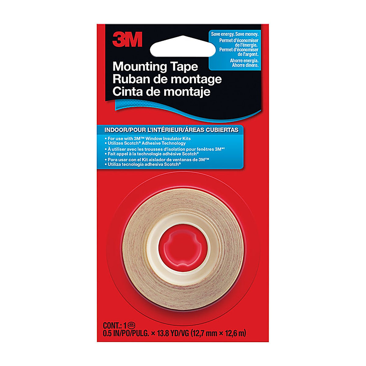 3M 2145C Clear Indoor Mounting Tape 1/2 in. W x 41.4 ft. L