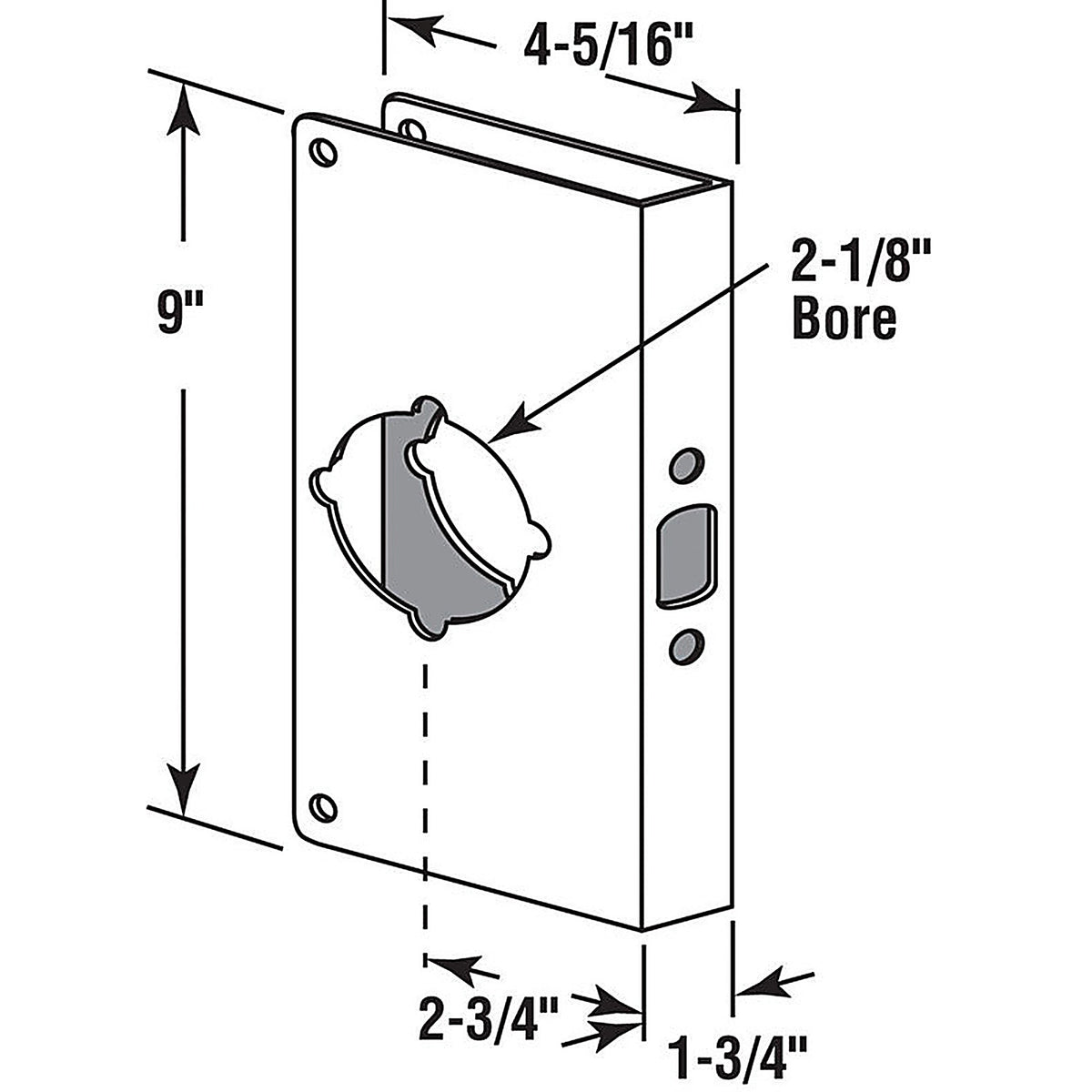 Prime-Line U 9550 9 in. H x 4.31 in. L Brass-Plated Brass Lock and Door Reinforcer