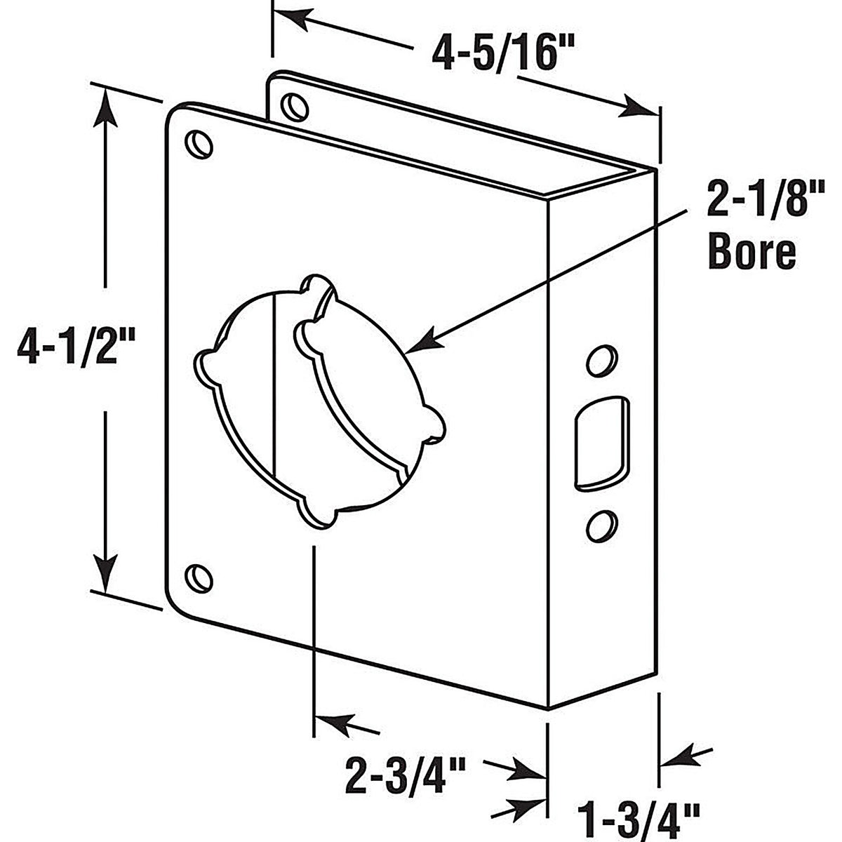 Prime-Line U 9558 4.5 in. H x 4.31 in. L Brass-Plated Brass Lock and Door Reinforcer