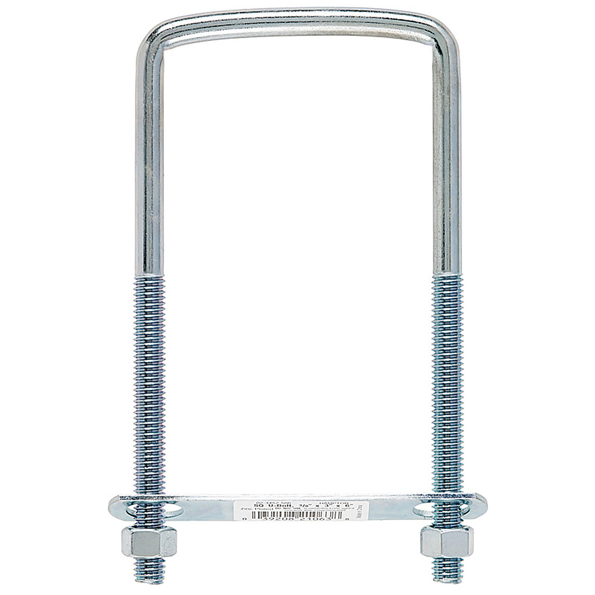 Hampton 02-3452-506 3/8 in. x 3 in. W x 6 in. L Coarse Zinc-Plated Steel Square U-Bolt