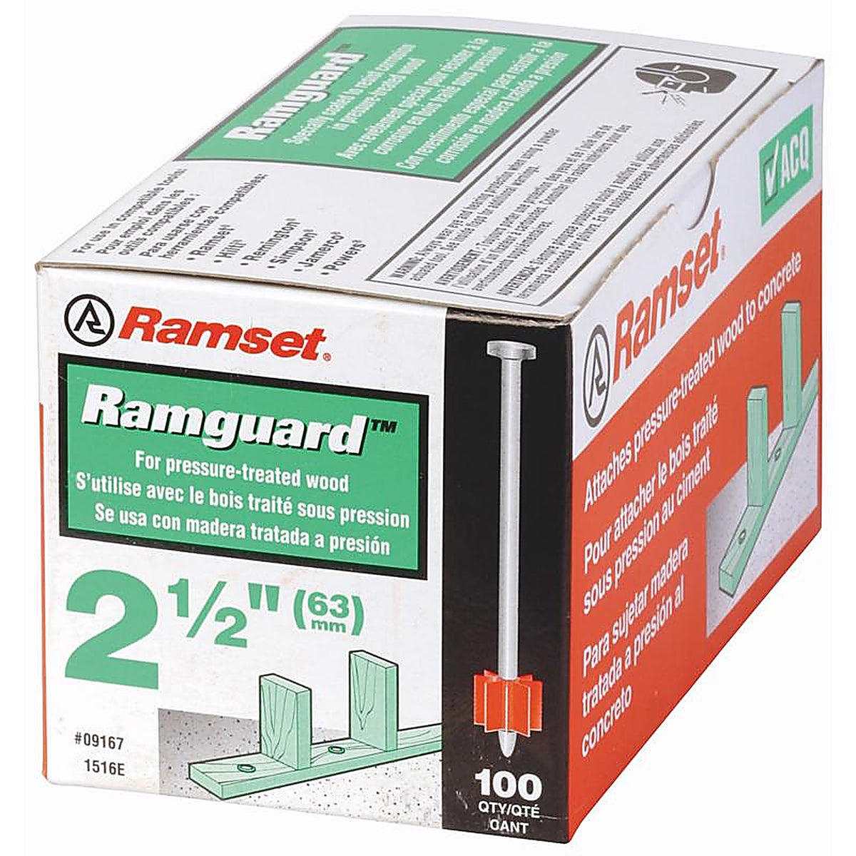 Ramset 9167 0.3 in. Dia. x 2-1/2 in. L Steel Hollow Head Anchor Bolts 100/Pack