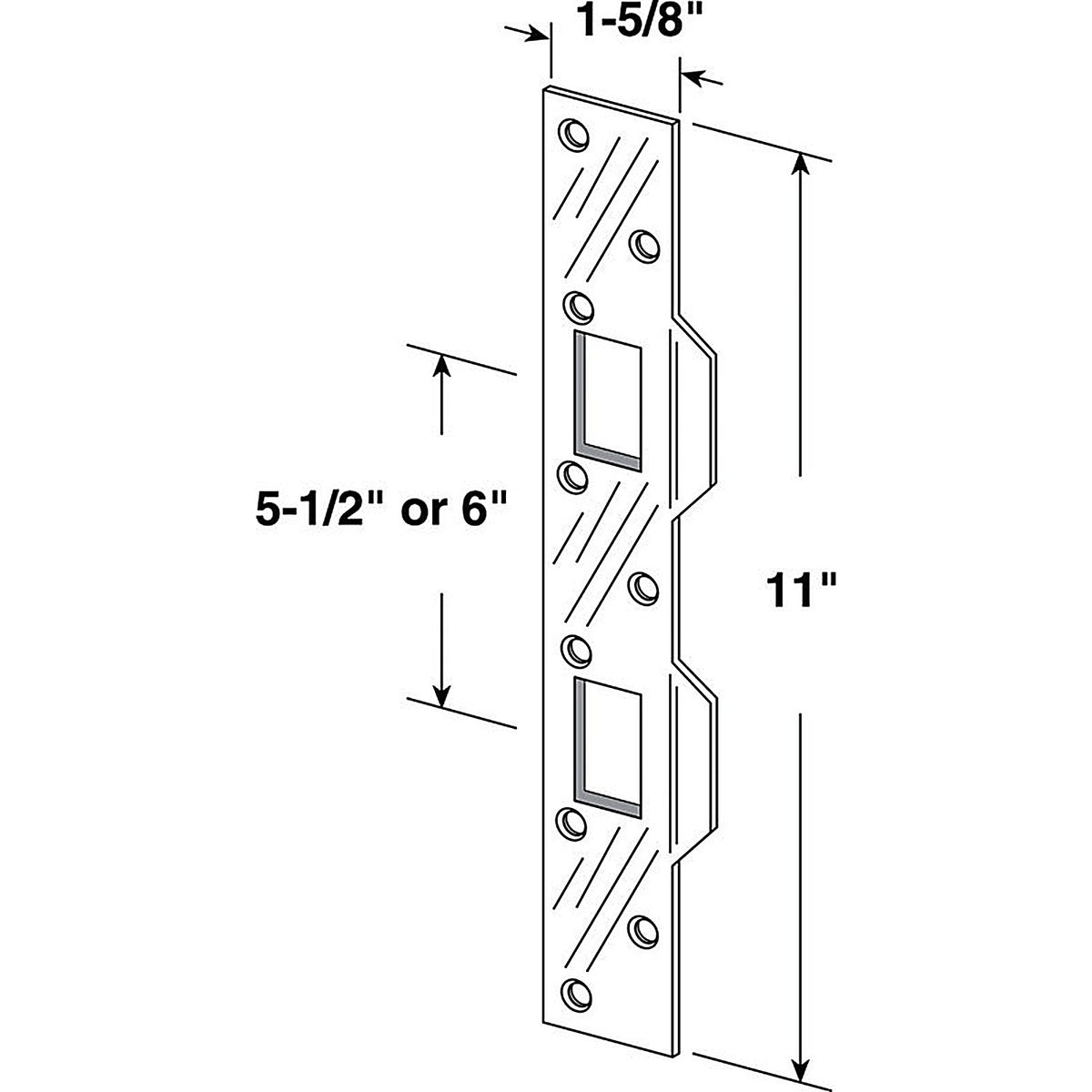 Prime-Line U 9480 11 in. H x 1.625 in. L Brass-Plated Steel Door Strike