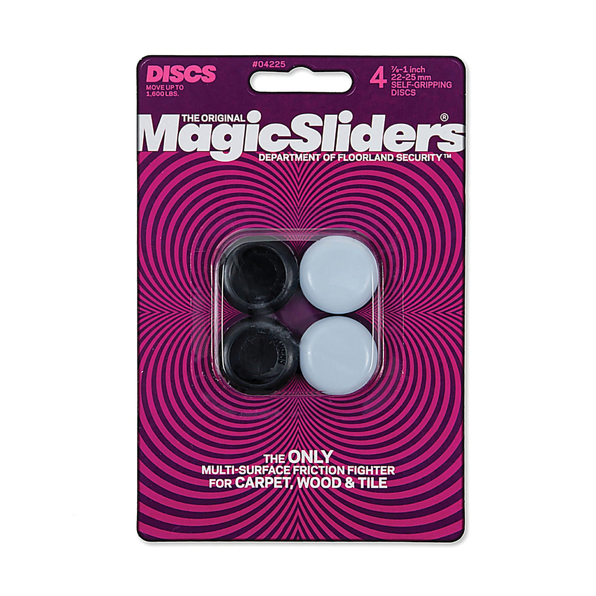 Magic Sliders 4225 Gray Plastic Floor Slide Round 7/8 in. L 4/Pack Self Adhesive