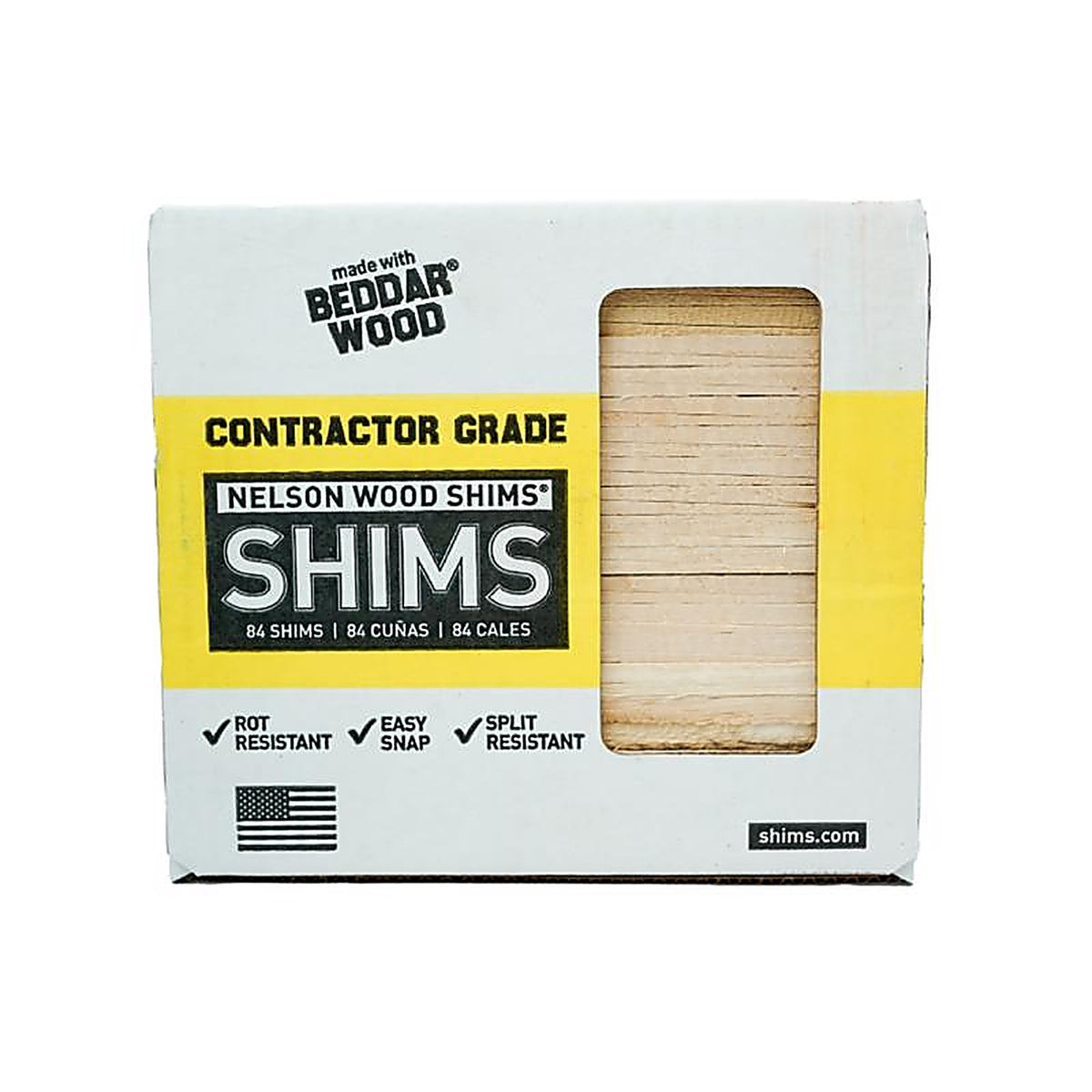 Nelson Wood Shims CSH8/84/300 Nelson Wood Shims 1.5 in. W Wood Shim 84/Pack