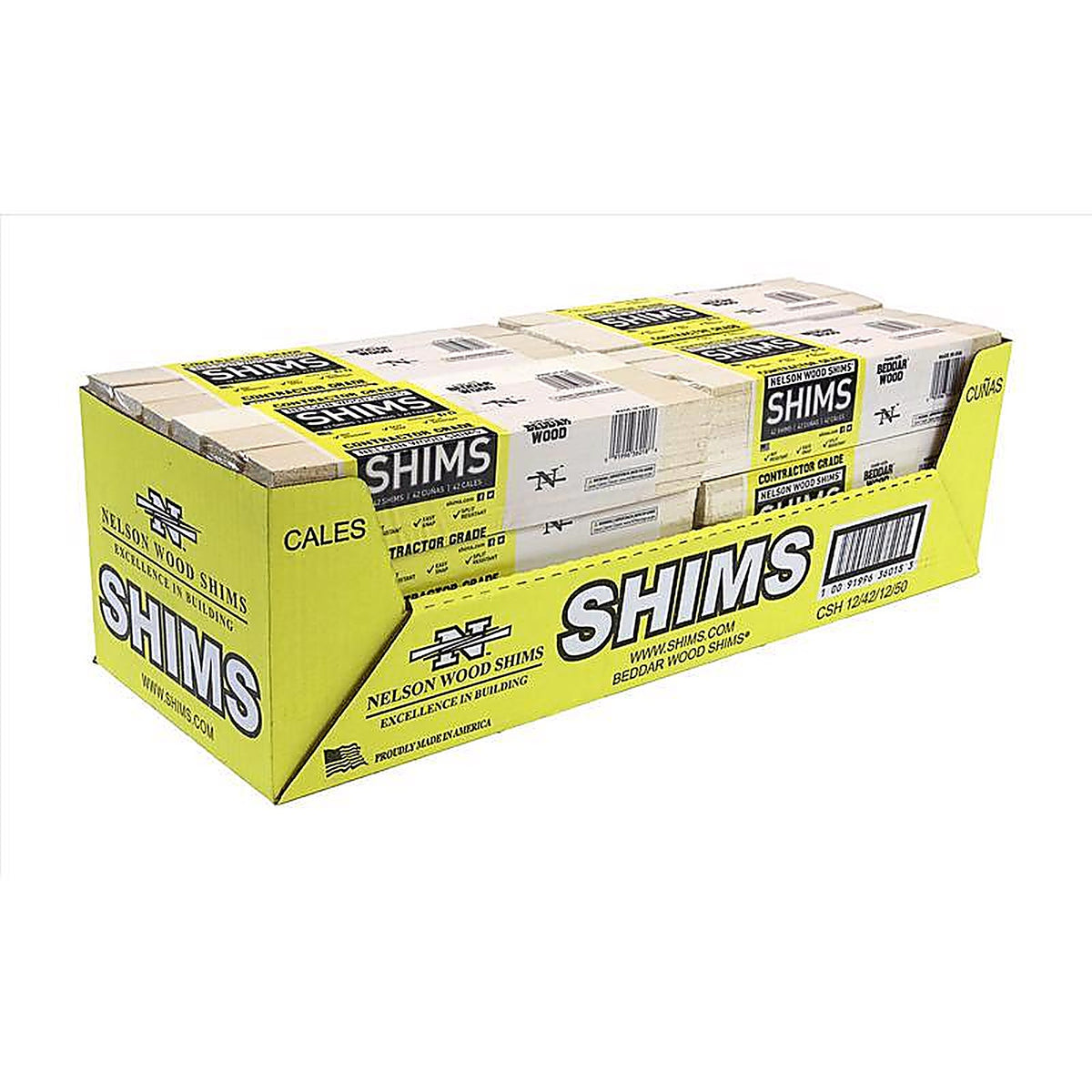 Nelson Wood Shims CSH12/42/12/48B Nelson Wood Shim 1.5 in. W x 12 in. L Wood Shim 42/Pack