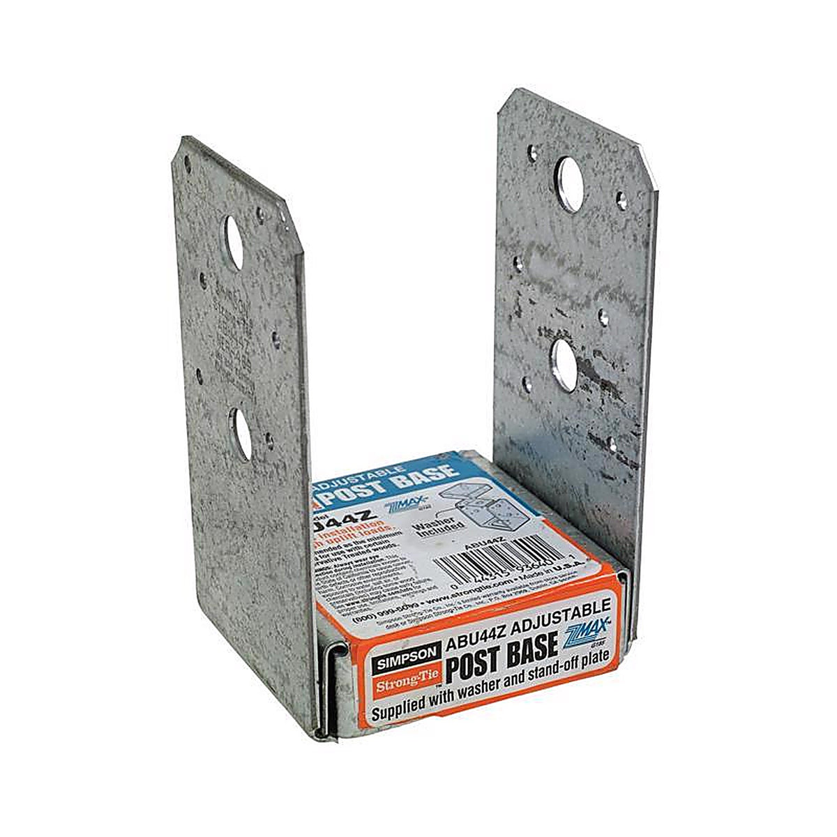 Simpson Strong-Tie ABU44Z ZMAX 5.5 in. H x 3.56 in. W 16 Ga. Galvanized Steel Post Base