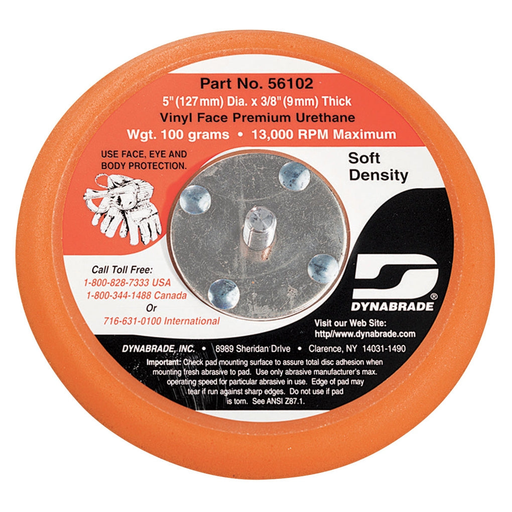 DYNABRADE 56102 5" (152 mm) Dia. Non-Vacuum Disc Pad, Vinyl-Face
