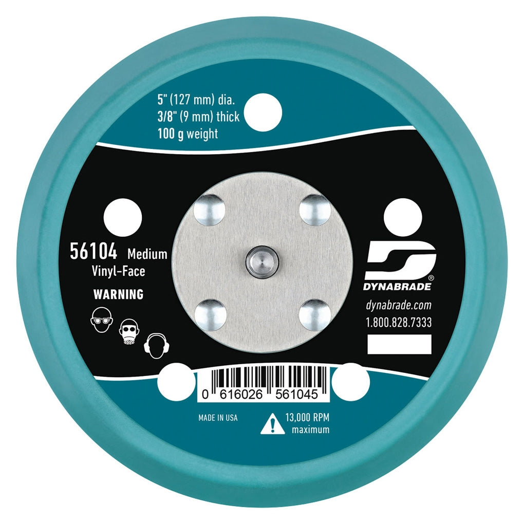 DYNABRADE 56104 5" (127 mm) Dia. Vacuum Disc Pad, Vinyl-Face