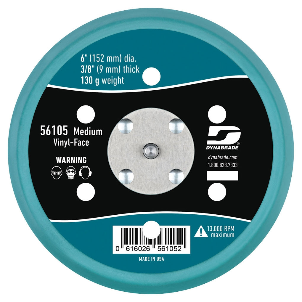 DYNABRADE 56105 6" (152 mm) Dia. Vacuum Disc Pad, Vinyl-Face