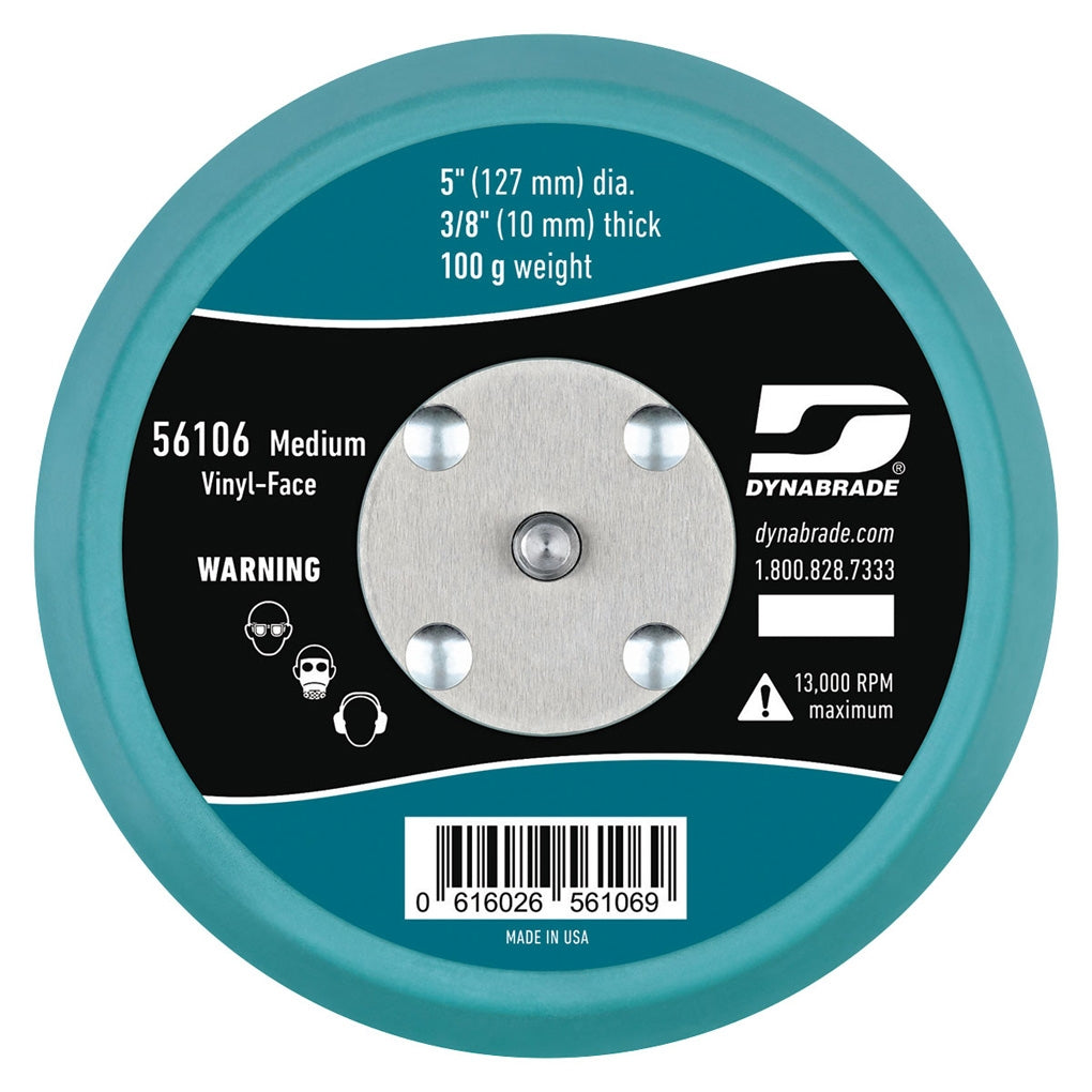 DYNABRADE 56106 5" (127 mm) Dia. Non-Vacuum Disc Pad, Vinyl-Face