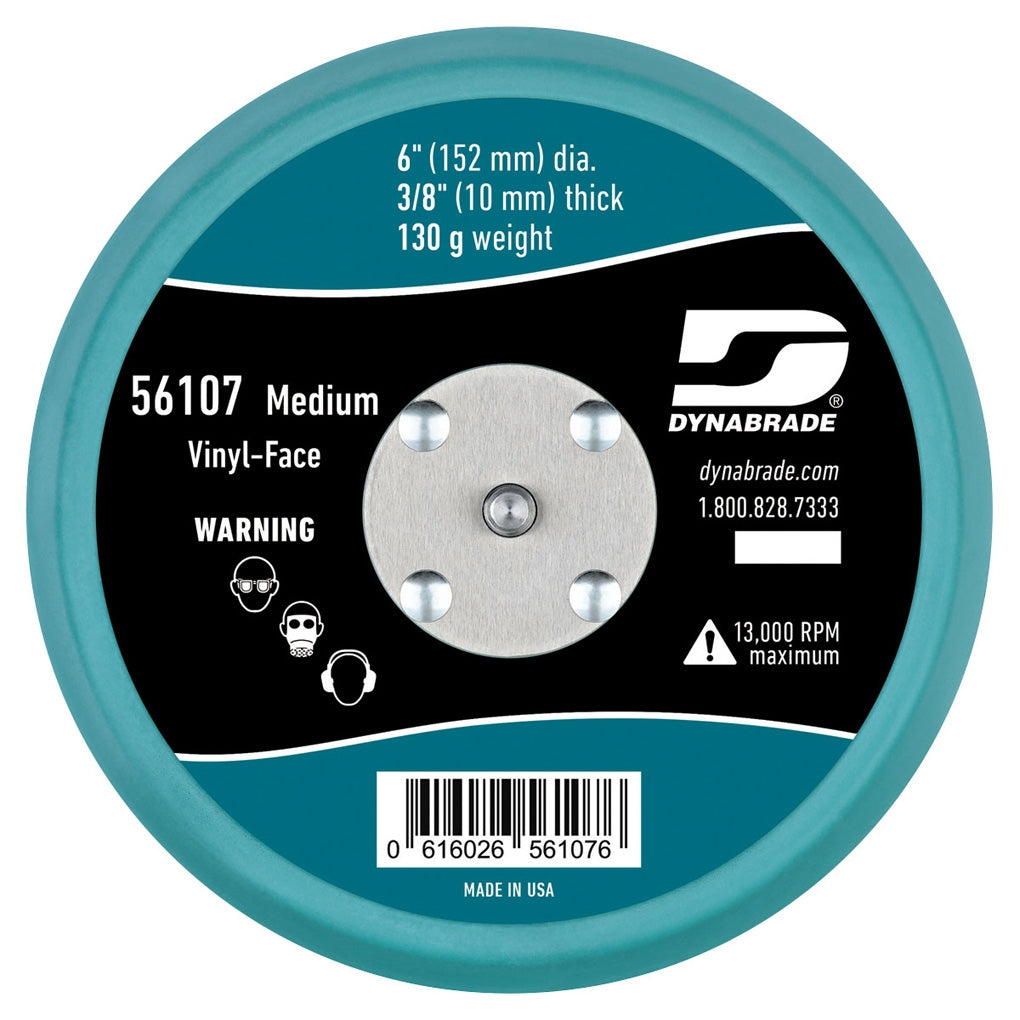 DYNABRADE 56107 6" (152 mm) Dia. Non-Vacuum Disc Pad, Vinyl-Face