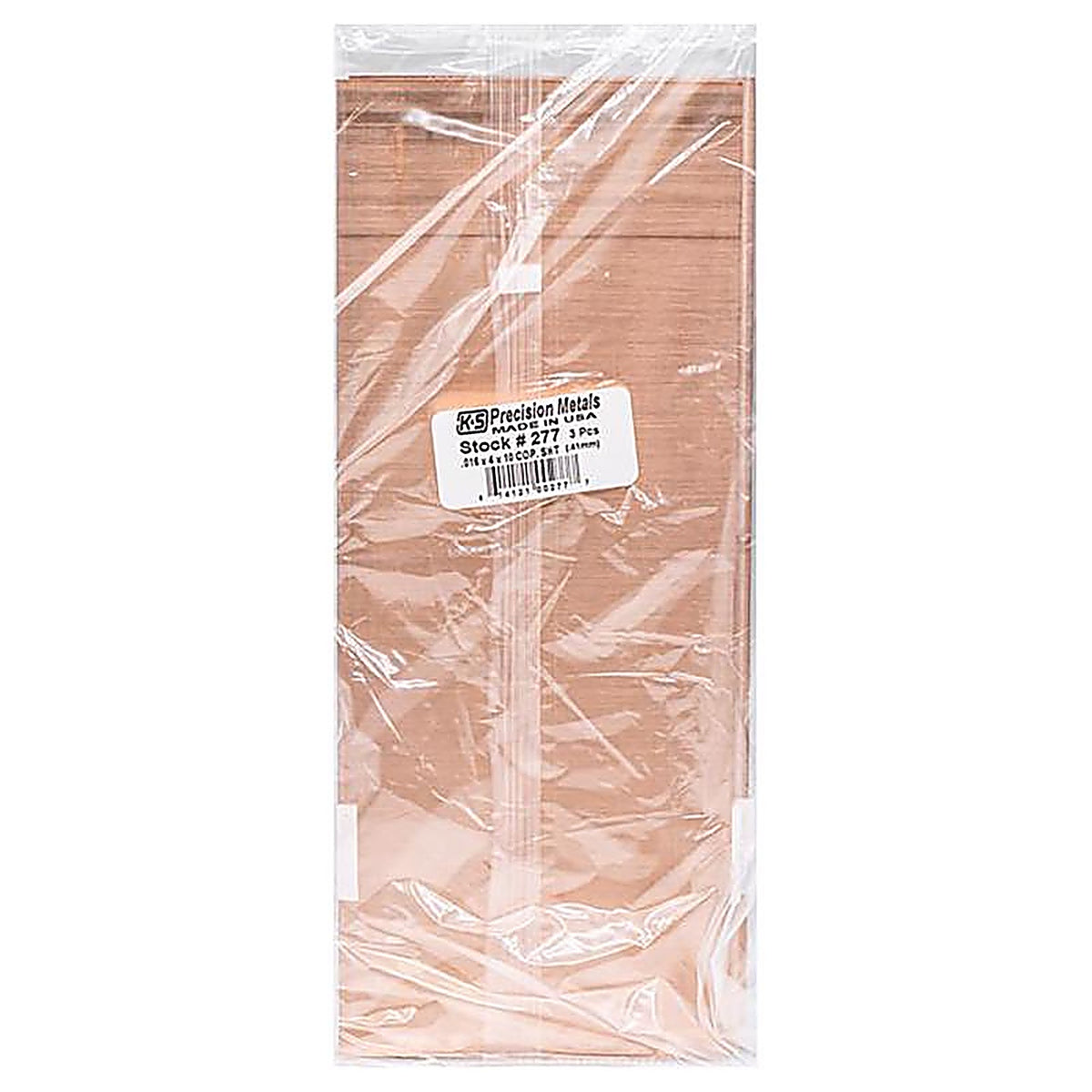 K&S 277 0.016 in. x 4 in. W x 10 in. L Copper Sheet Metal