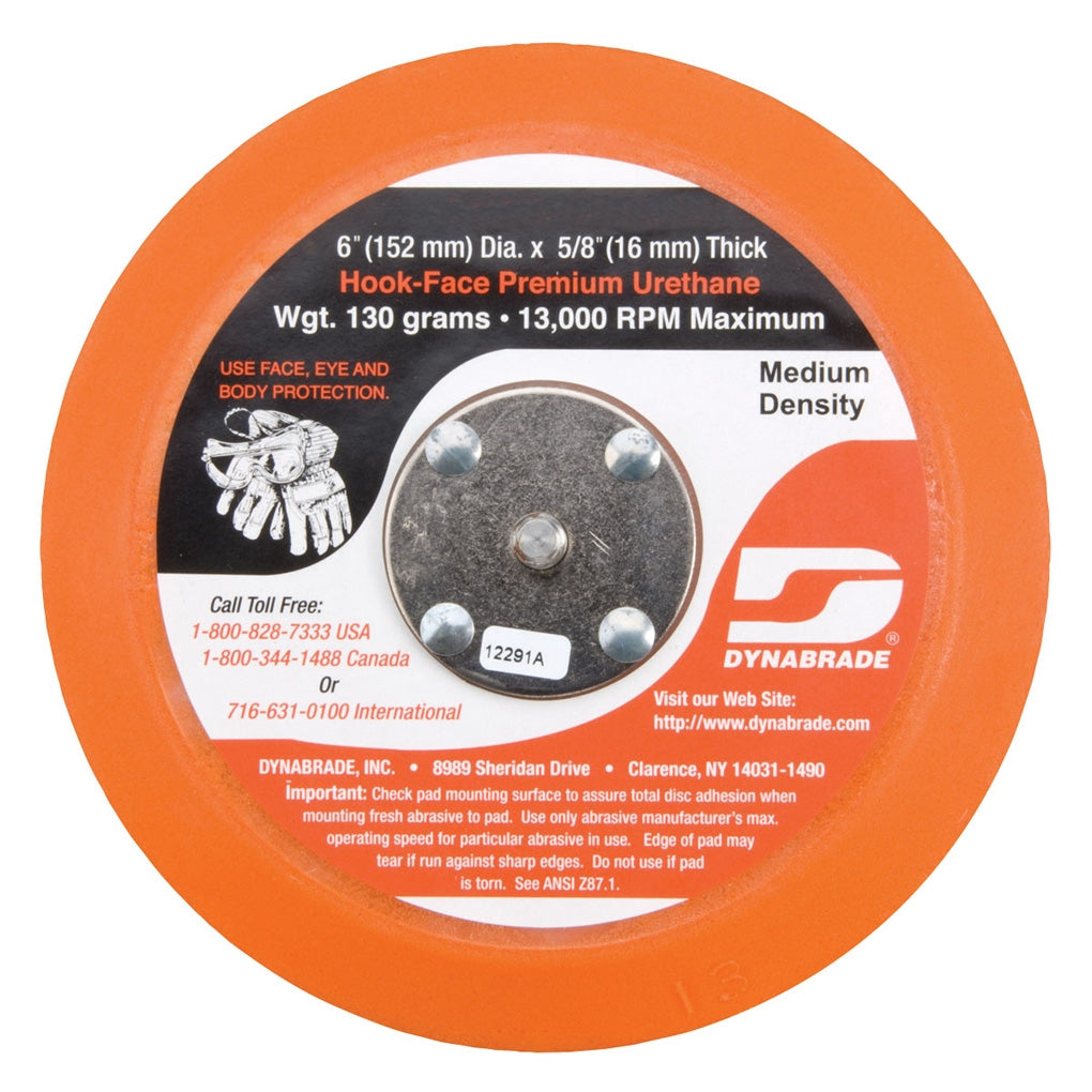 DYNABRADE 56181 5" (127 mm) Dia. Vacuum Disc Pad, Hook-Face, Short Nap