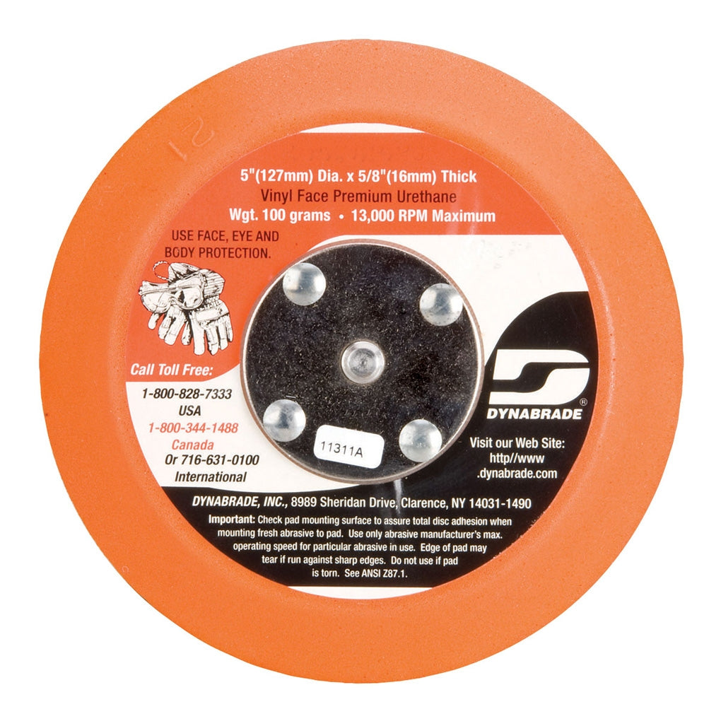 DYNABRADE 56185 5" (127 mm) Dia. Non-Vacuum Disc Pad, Vinyl-Face