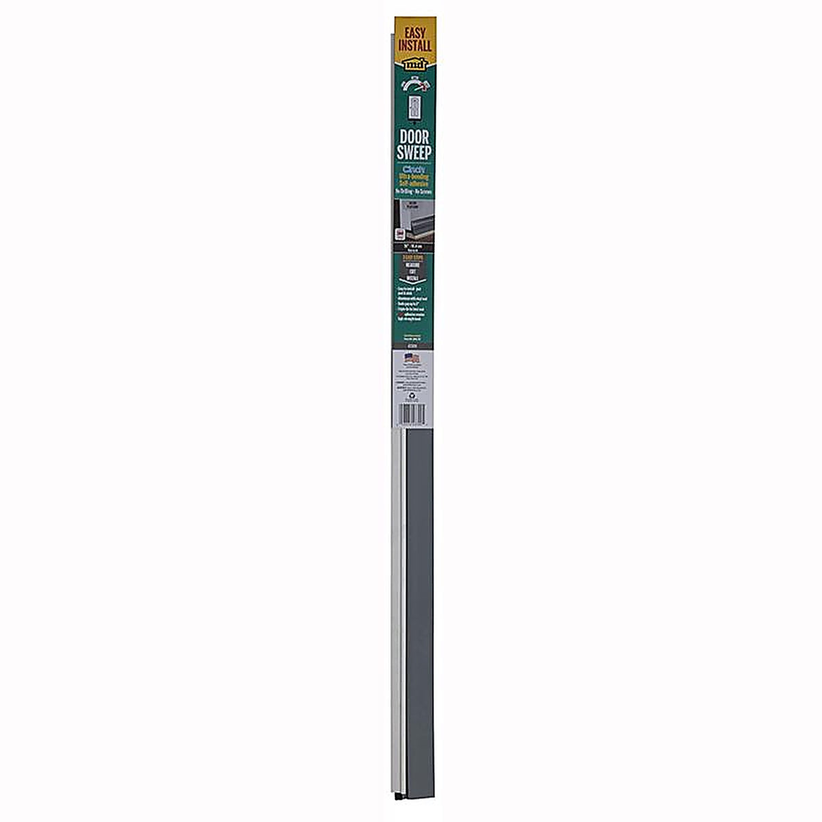 M-D 43300 Cinch Silver Aluminum/Vinyl Weatherstrip For Doors, Doors 36 in. L x 1/4 in.