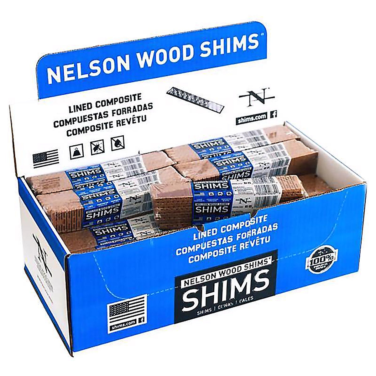 Nelson Wood Shims WC8/12/32/78LA Nelson 1.5 in. W x 8 in. L Composite Shim 12/Pack