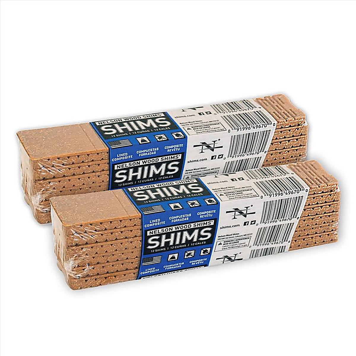 Nelson Wood Shims WC8/12/32/78LA Nelson 1.5 in. W x 8 in. L Composite Shim 12/Pack