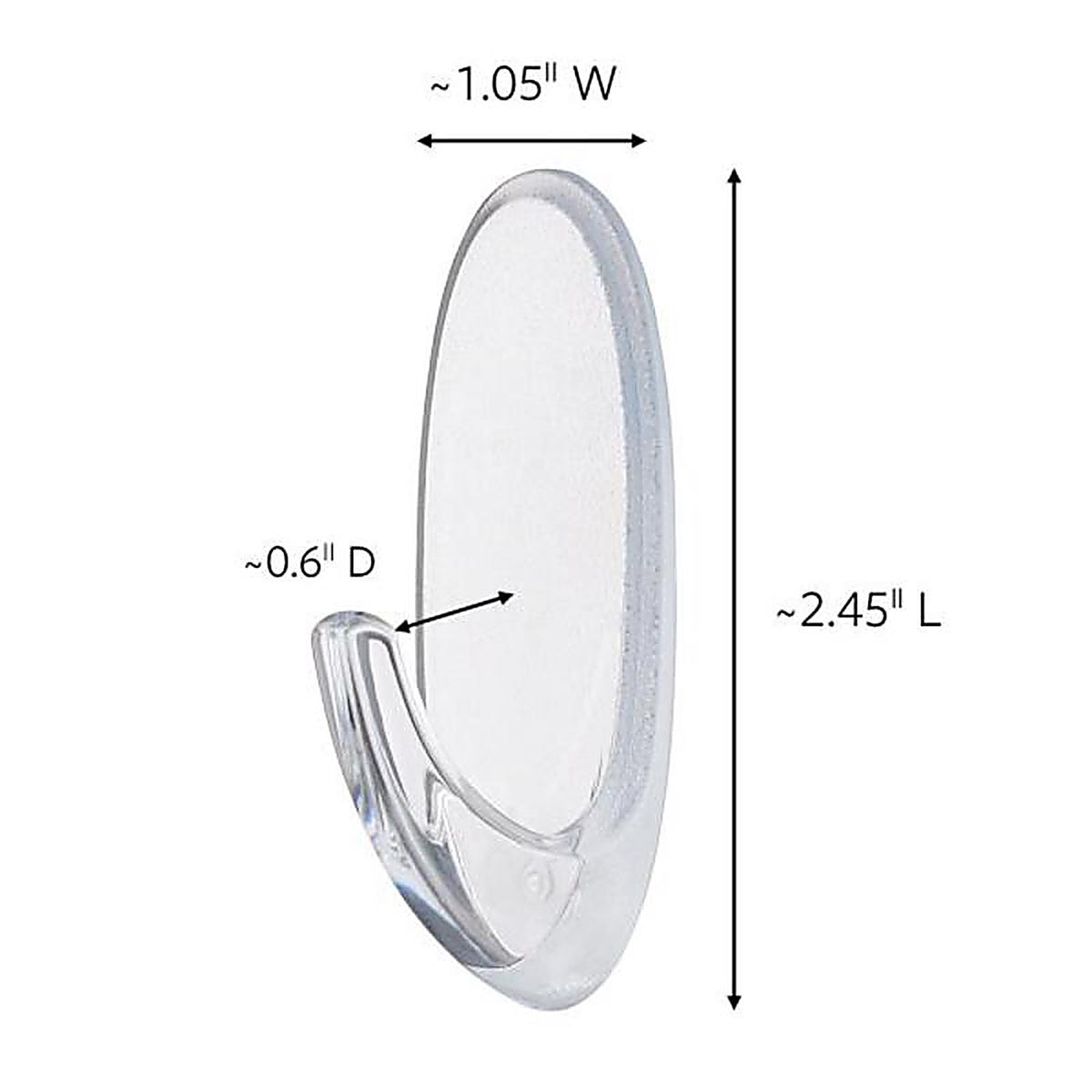 3M 17091CLR-AWES Medium Plastic Windows Hook 2-3/8 in. L 2/Pack