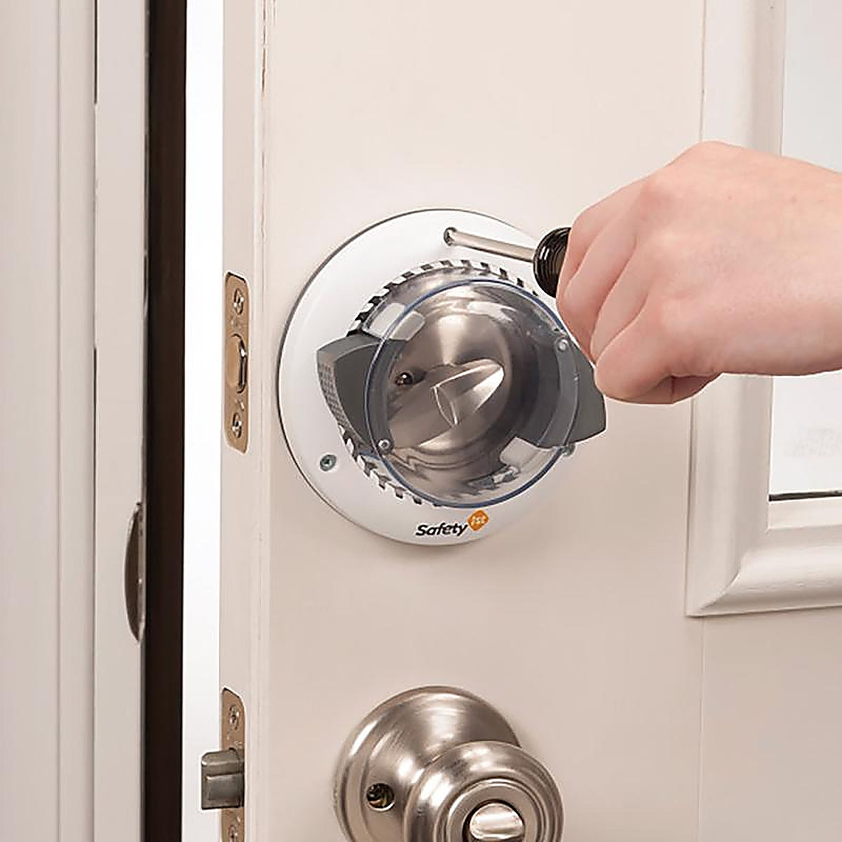 Safety 1st HS162 White Plastic Secure Mount Deadbolt Lock 1
