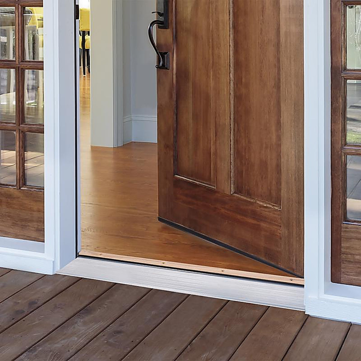 M-D 78600 1.13 H x 5.63 in. W x 36 in. L Mill Oak Adjustable Deluxe Threshold Silver
