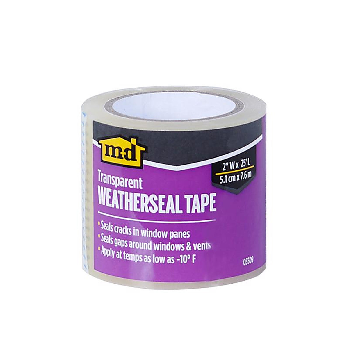 M-D 3509 Clear Polyethylene Transparent Weatherstrip Tape For Window 2 in. x 25 ft. L x 1/16 in.