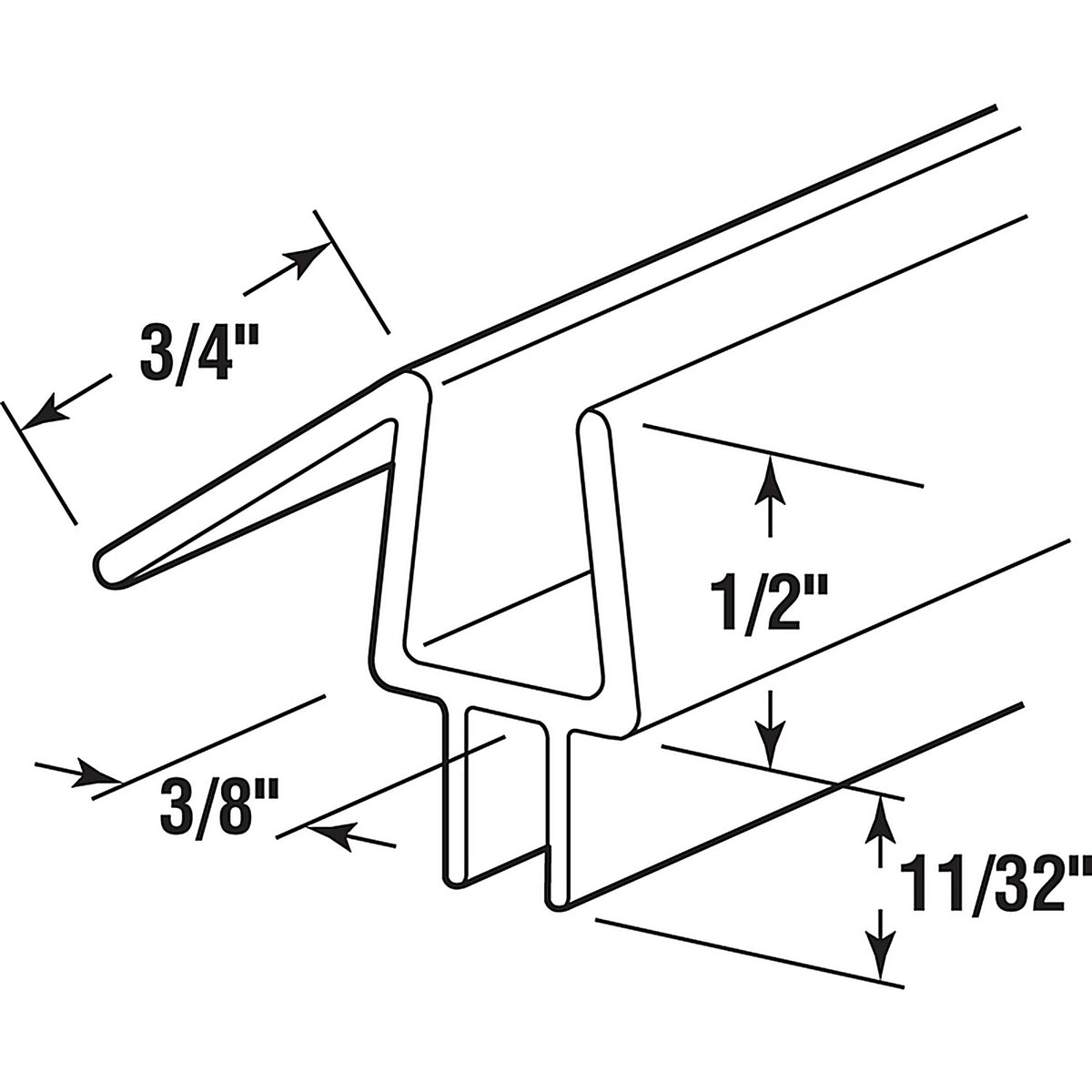 Prime-Line M 6258 Clear Vinyl Door Bottoms 1/Pack