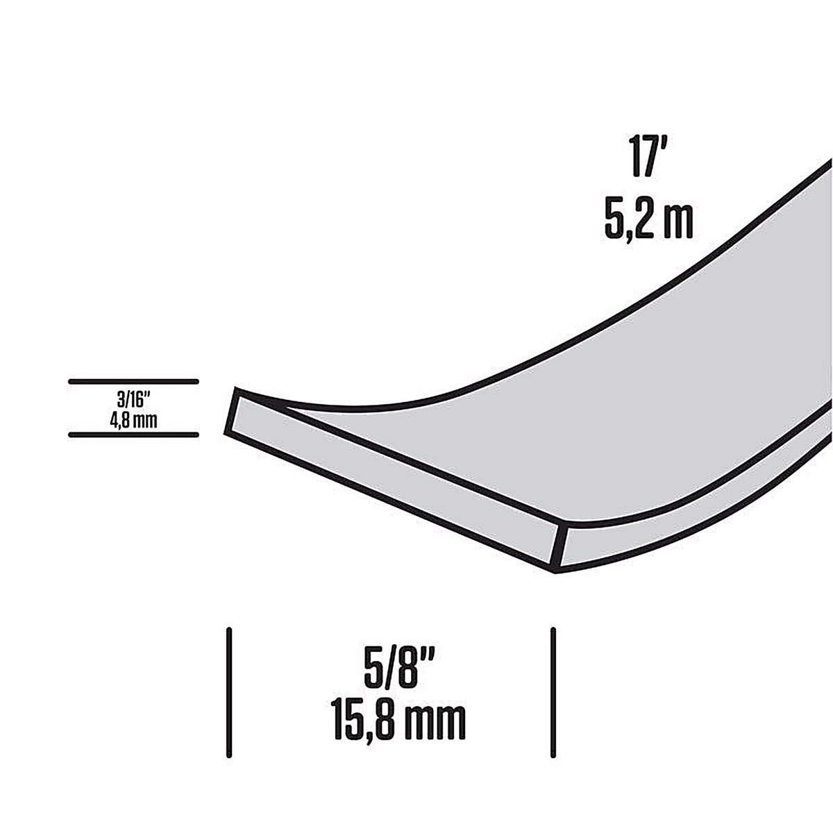 M-D 3335 Gray Felt Weatherstrip For Doors and Windows, Doors and Windows 17 ft. L x 3/16 in.