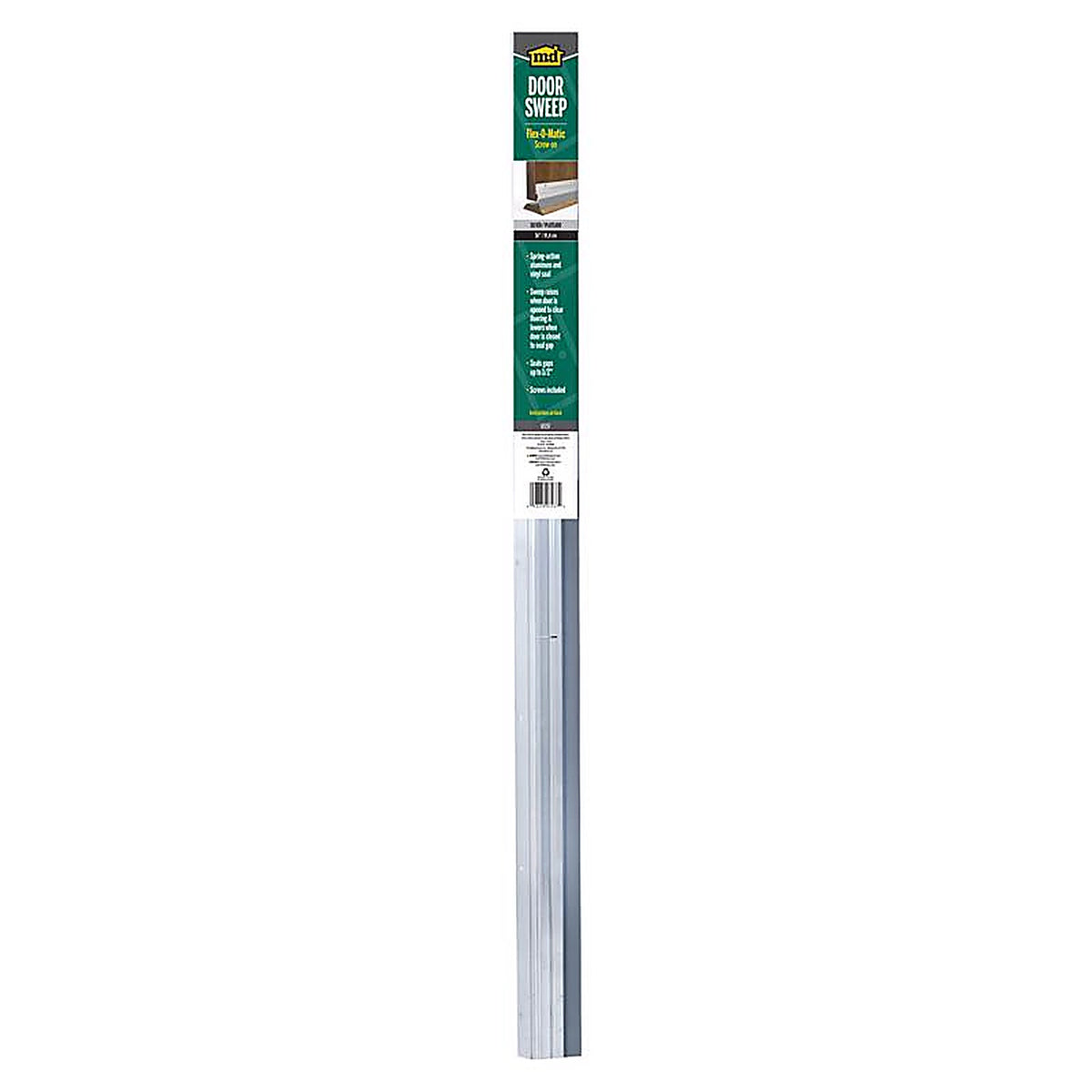 M-D 7237 Gray Aluminum/Vinyl Sweep For Garage Doors, Doors 3 in. L