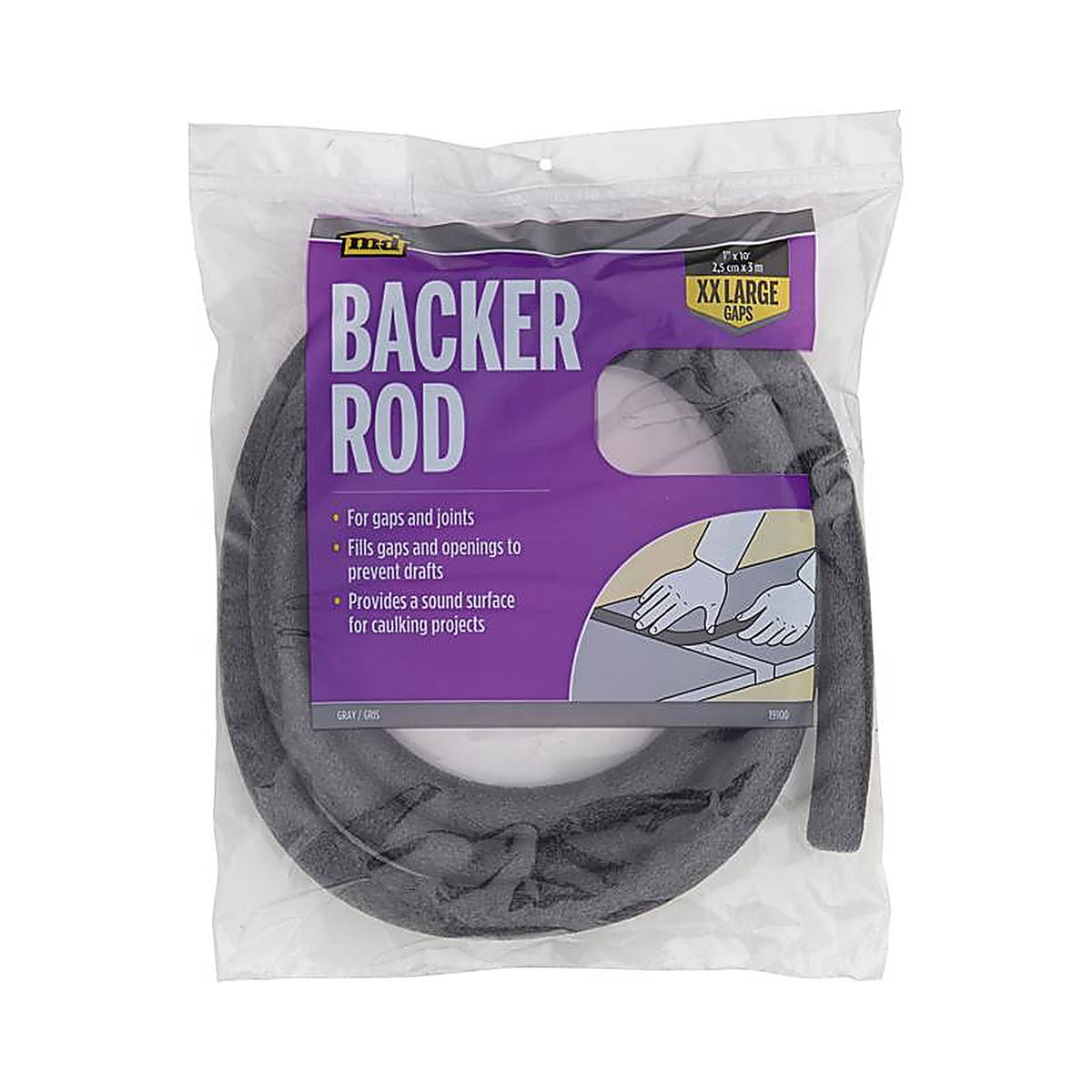 M-D 19100 Gray Foam Caulk Backer Rod For Door and Window 10 ft. L x 1 in.