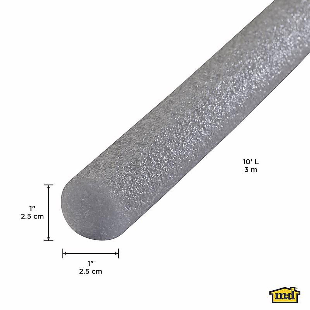 M-D 19100 Gray Foam Caulk Backer Rod For Door and Window 10 ft. L x 1 in.