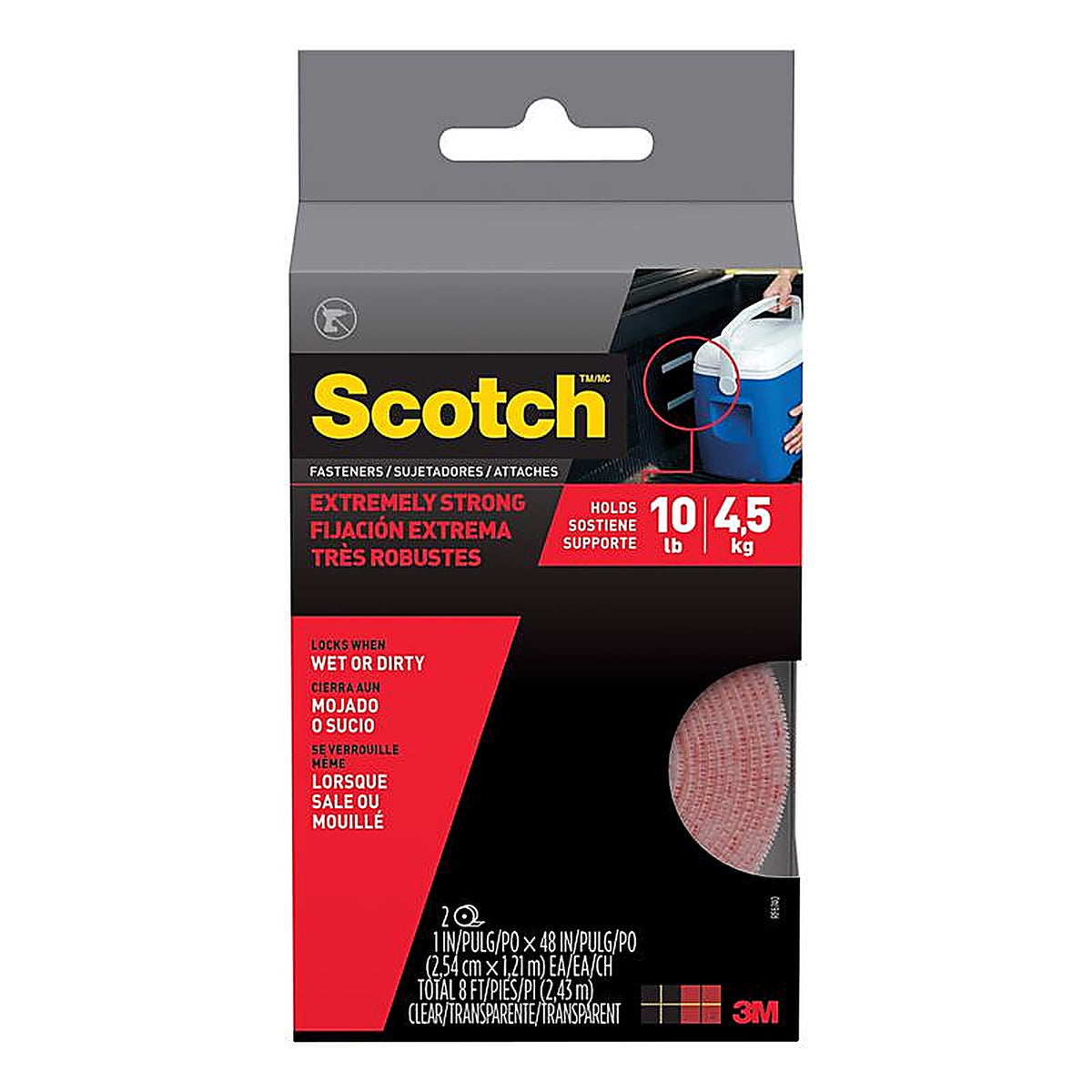 3M RF6740 Scotch Medium Foam Hook and Loop Fastener 48 in. L 1/Pack