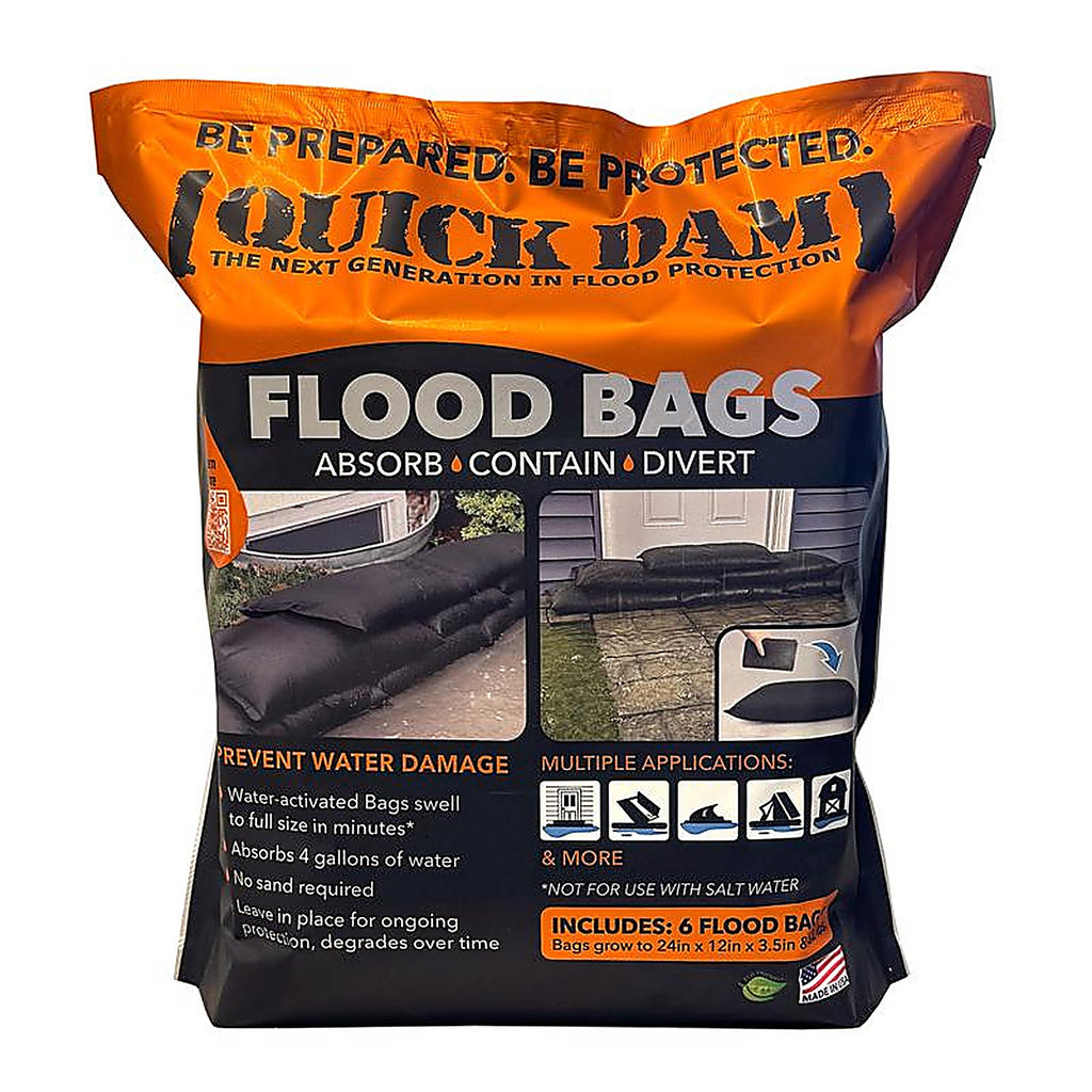 Quick Dam QD1224-6ES 3.5 in. H x 12 in. W x 24 in. L Sandless Sandbags 6/Pack