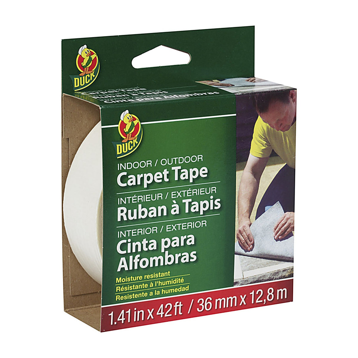 Duck 286373 1.41 W x 42 ft. L Polyester Indoor and Outdoor Carpet Tape