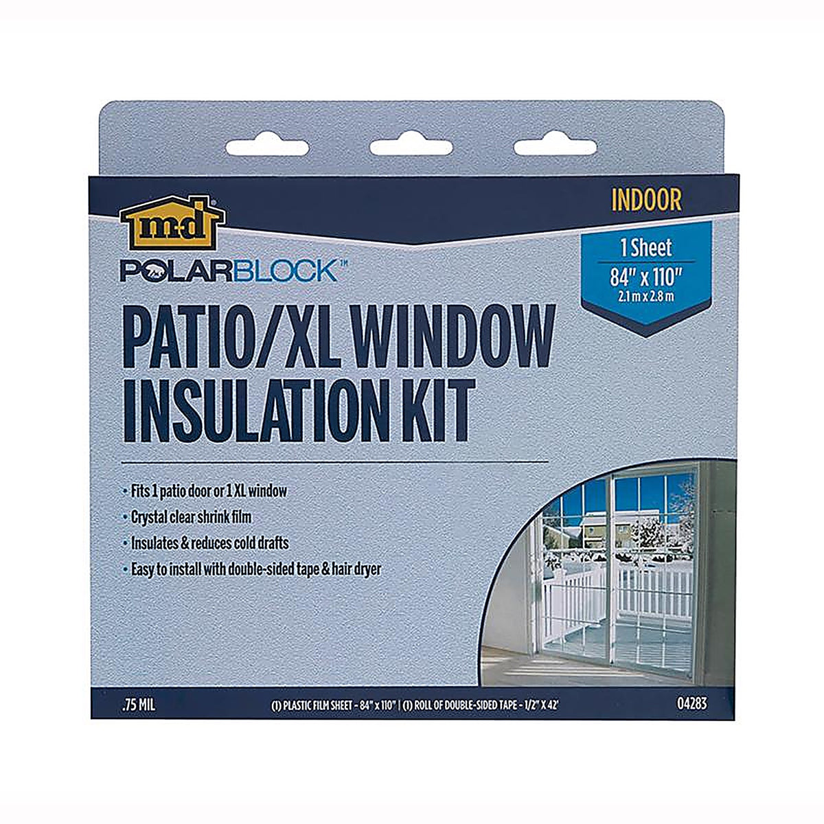 M-D 4283 Shrink & Seal Clear Indoor Patio Door Insulator Kit 84 in. W x 110 in. L