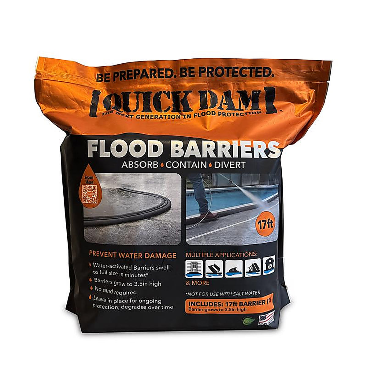 Quick Dam QD617-1 3.5 in. H x 6.5 in. W x 204 in. L Flood Barrier 1/Pack