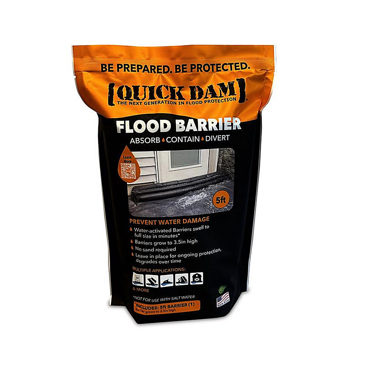 Quick Dam QD65-1 3.5 in. H x 6.5 in. W x 60 in. L Flood Barrier 1/Pack