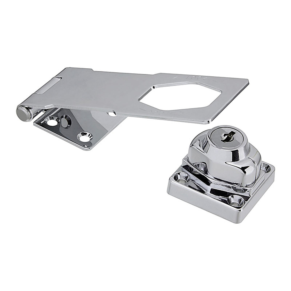 National Hardware N183-780 Chrome-Plated Zinc 4-1/2 in. L Keyed Hasp Lock 1