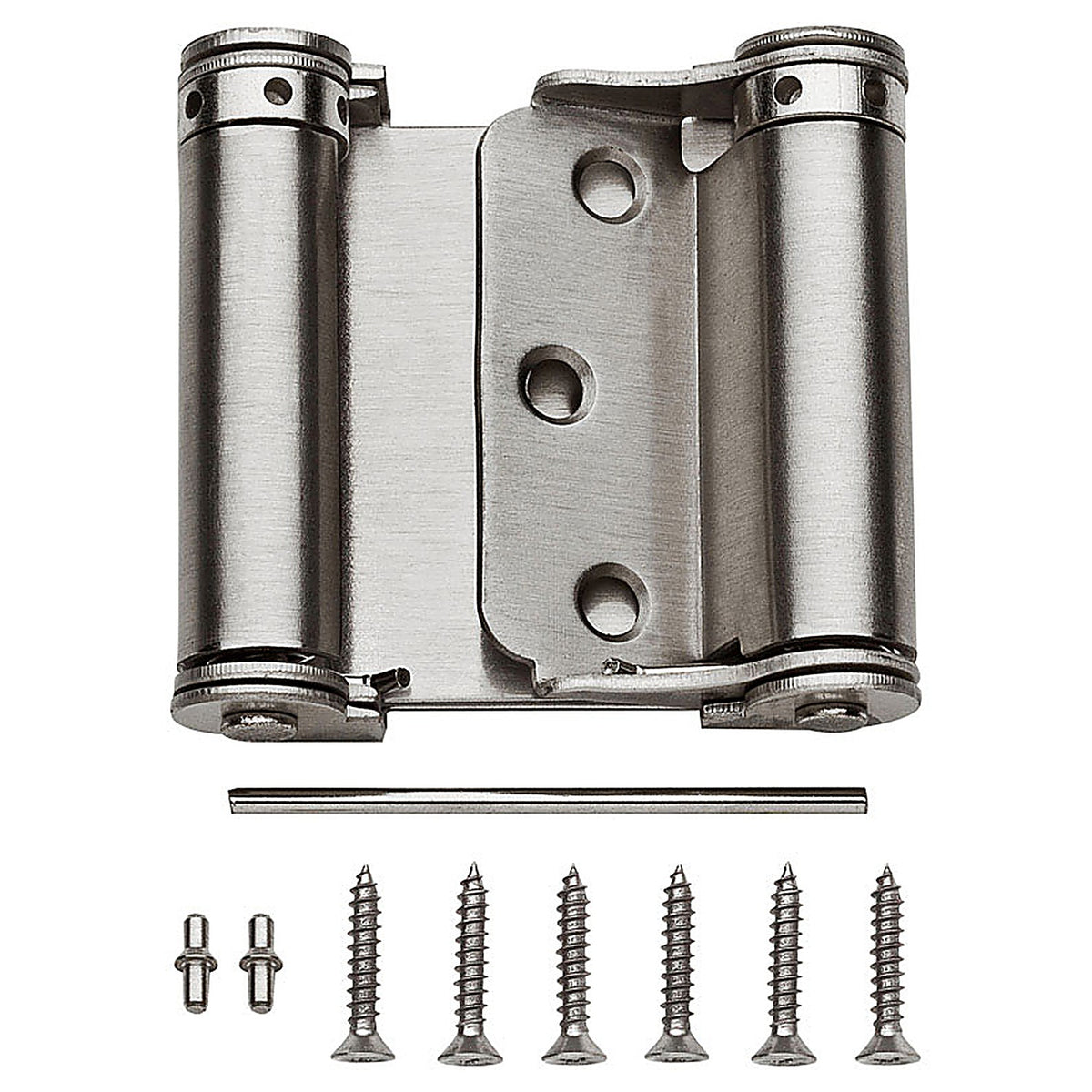 National Hardware N100-051 3 in. L Satin Nickel Double-Acting Spring Hinge 1/Pack