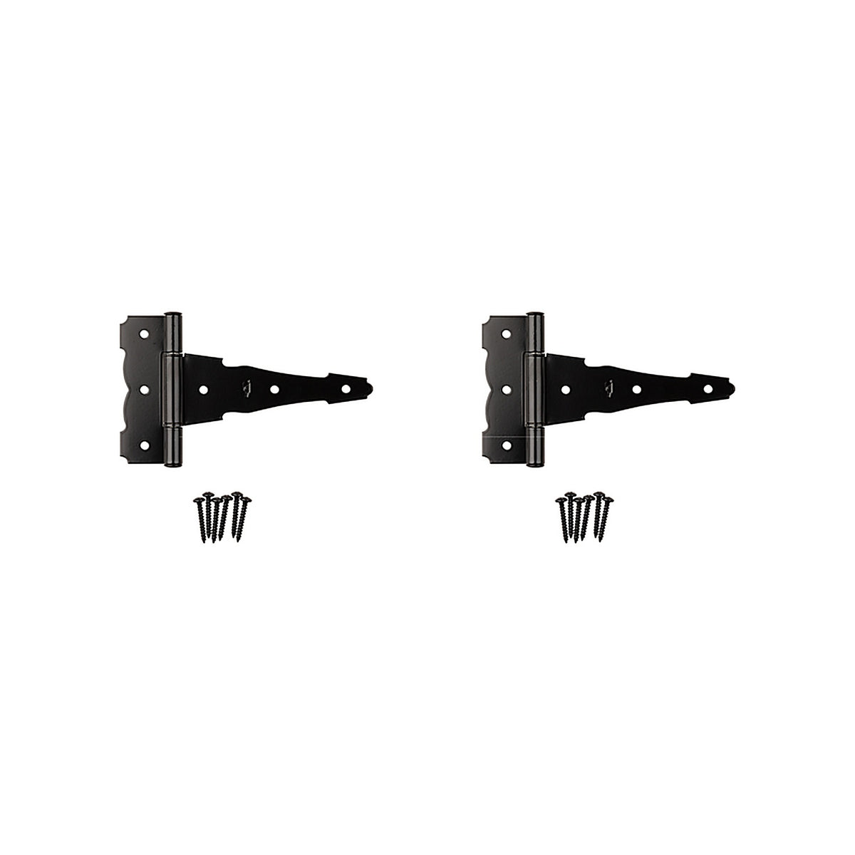 National Hardware N881-912 6 in. L Black Ornamental/Reversible T-Hinge 2/Pack