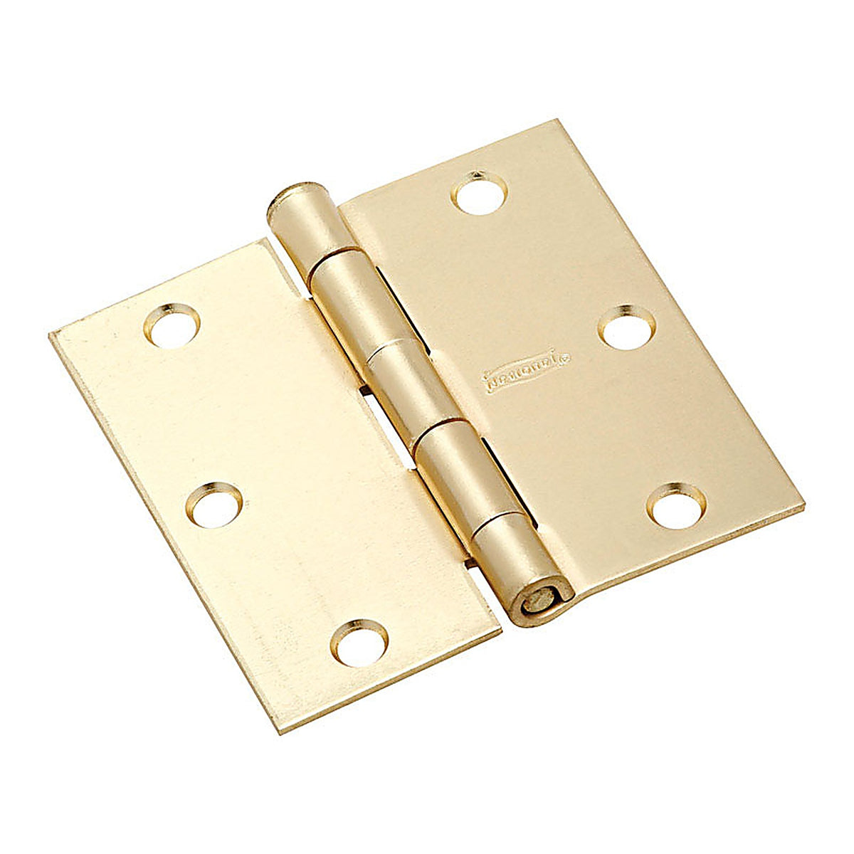 National Hardware N830-332 3-1/2 in. L Satin Brass Door Hinge 3/Pack