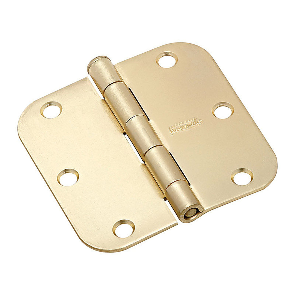 National Hardware N830-334 3-1/2 in. L Satin Brass Door Hinge 3/Pack