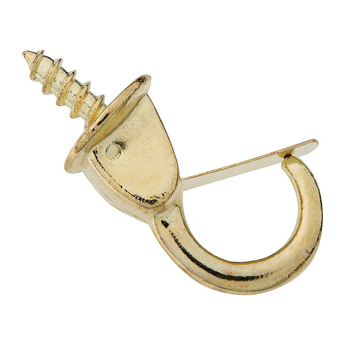 National Hardware N119-909 Bright Brass Gold Steel 7/8 in. L Safety Cup Hook 10 lb. 2/Pack