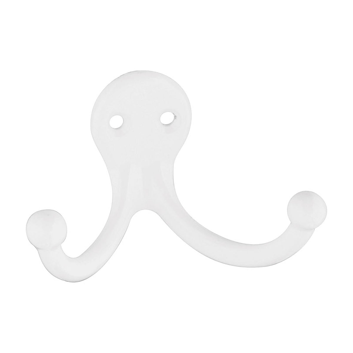 National Hardware N248-385 2.93 in. L White Zinc Double Clothes Hook 35 lb. capacity 1/Pack