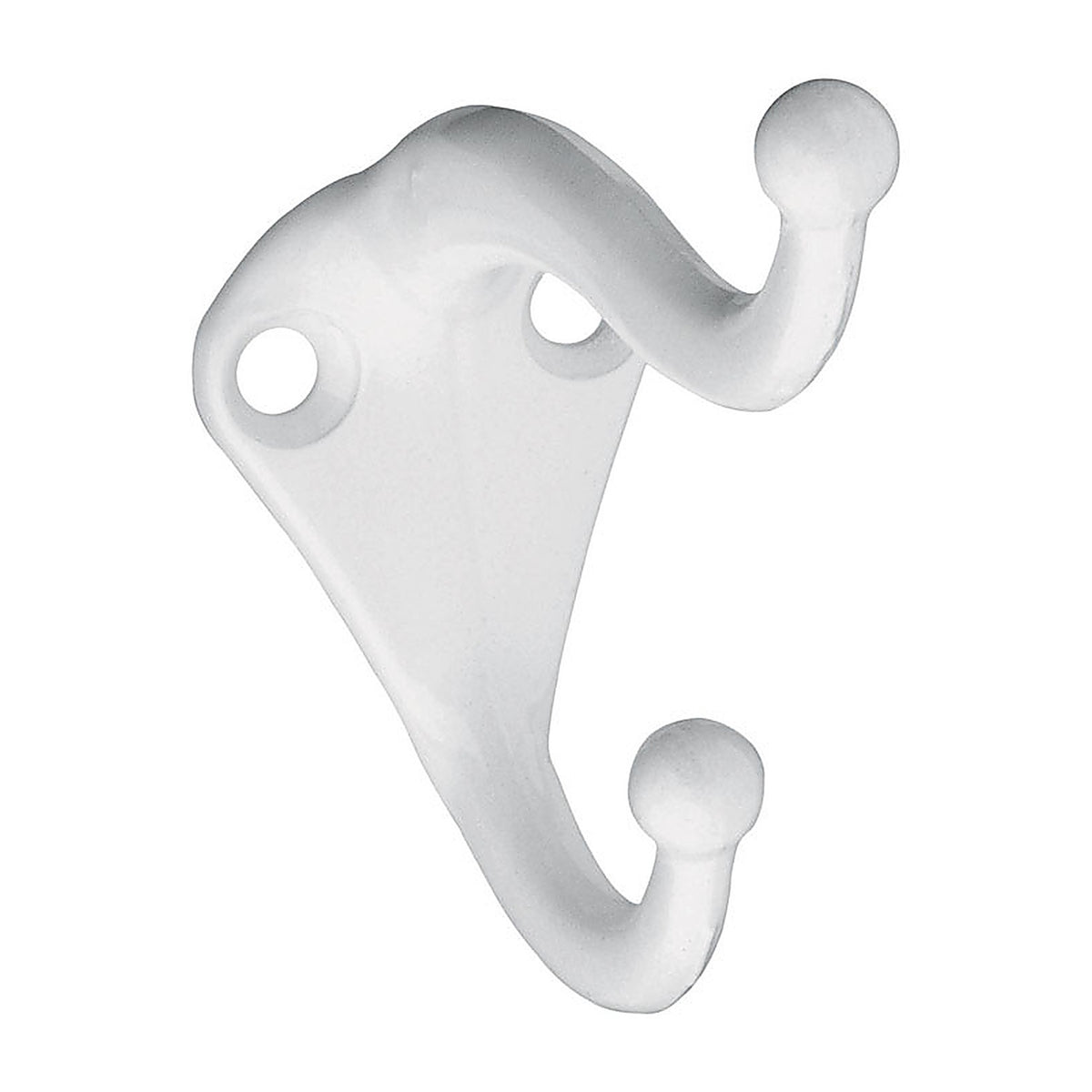 National Hardware N248-369 2.75 in. L White Zinc Coat/Hat Hook 35 lb. capacity 1/Pack