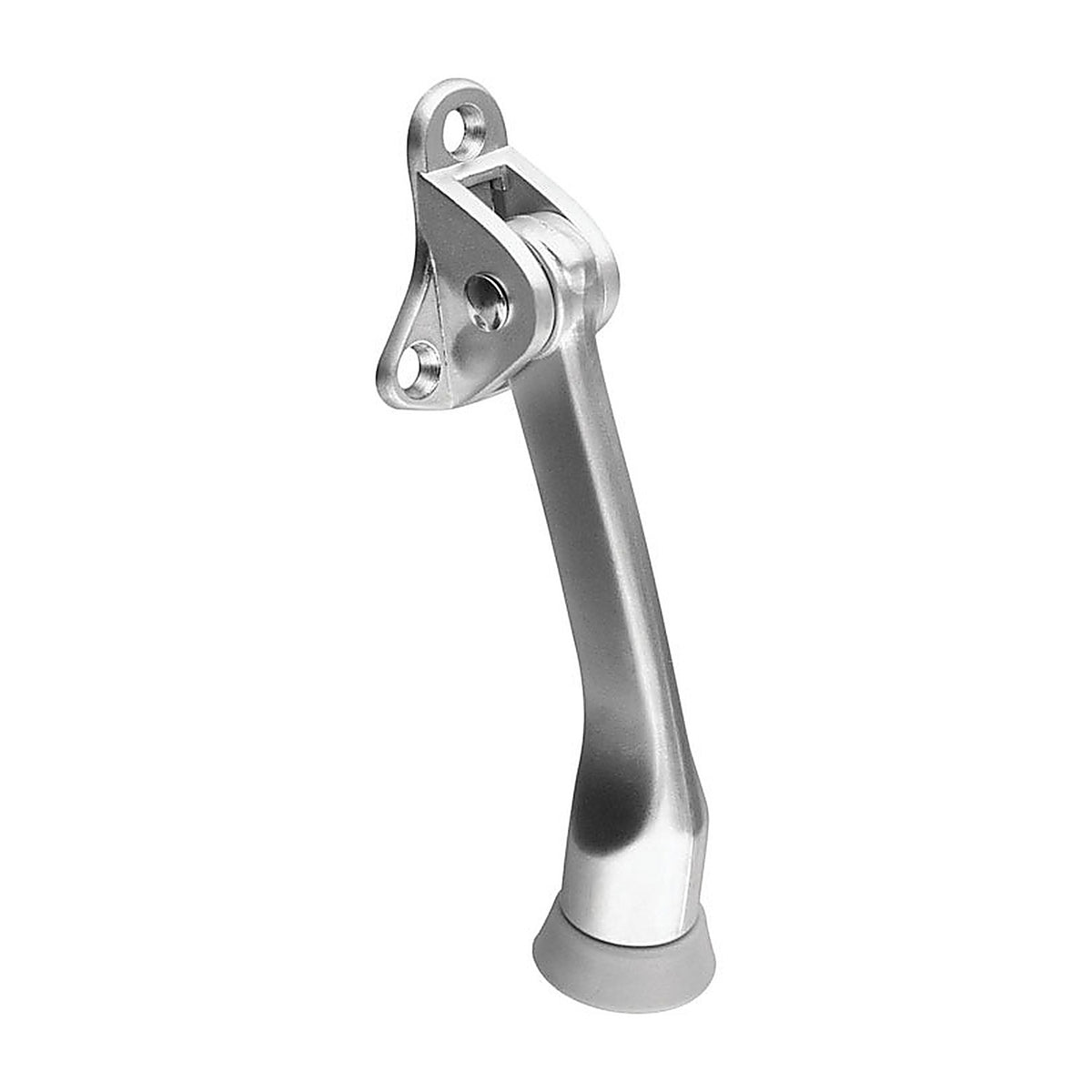 National Hardware N273-532 Zinc w/Rubber Tip Satin Chrome Silver Kick-Down Door Holder Mounts to door